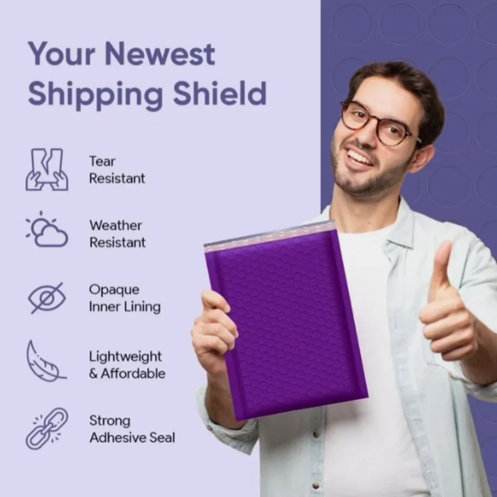 Poly Bubble Mailers, 100-Pack Self-Seal Padded‎ 8x12